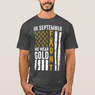 Camiseta En Septiembre Usamos El Oro De Los EEUU Cáncer De