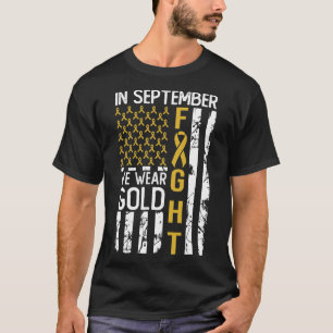Camiseta En Septiembre Usamos El Oro De Los EEUU Cáncer De 