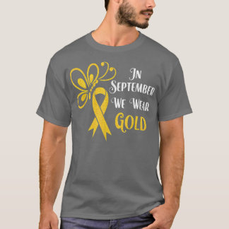 Camiseta En Septiembre Usamos La Mariposa De Cinta De Oro C