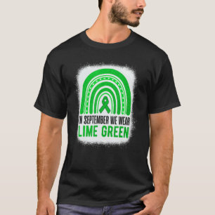 Camiseta En Septiembre Usamos Linfoma Verde Lime Arcoiris A
