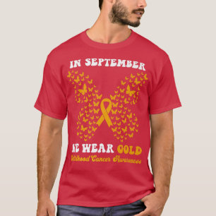 Camiseta En Septiembre Usamos Oro Awarene De Cáncer Infanti