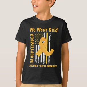 Camiseta En Septiembre Usamos Oro Conciencia del Cáncer Inf