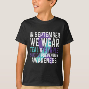 Camiseta En Septiembre Usamos Prevención Verde azulada De S