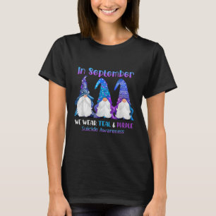 Camiseta En Septiembre Usamos Suic De Cinta Púrpura Y &amp 