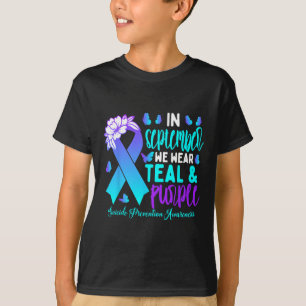 Camiseta En Septiembre Usamos Suicidio Verde azulado De Cin