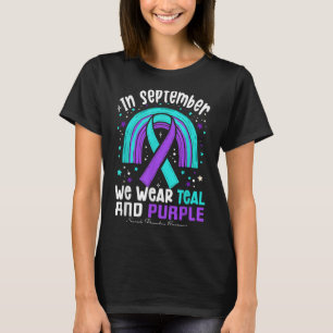 Camiseta En Septiembre Usamos Suicidio Verde azulado De Cin