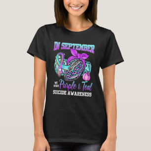 Camiseta En Septiembre Usamos Suicidio Verde azulado Y Mora
