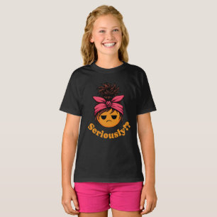 Camiseta En serio Sassy Mood Face Messy Bun Bandana