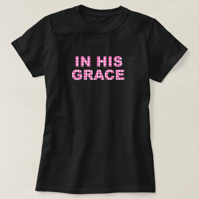 Camiseta En su Grace Pink & Gingham Plaid Christian (Diseño del anverso)