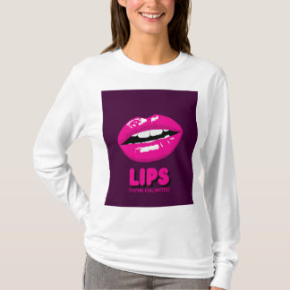 CAMISETA EN T DE DISEÑO DE LIPS ESTÉTICO