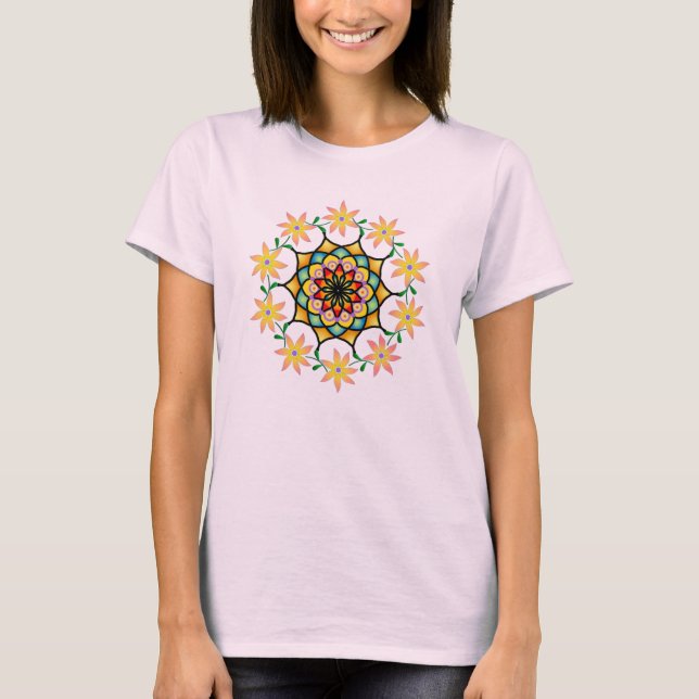 CAMISETA EN T DE MANDALA FLOWER (Anverso)