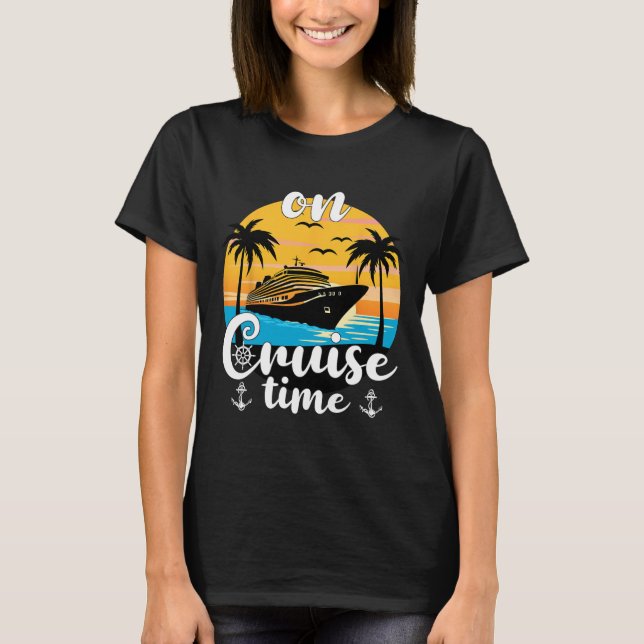 Camiseta En tiempo de crucero Playa vacaciones de verano Fa (Anverso)