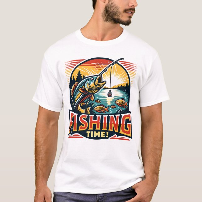Camiseta en tiempo de pesca (Anverso)