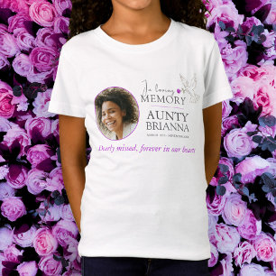Camiseta En un funeral de rosa de paloma morado