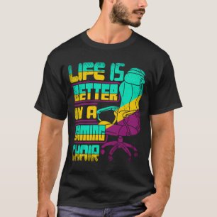 Camiseta En un jugador de videojuego de silla de juegos