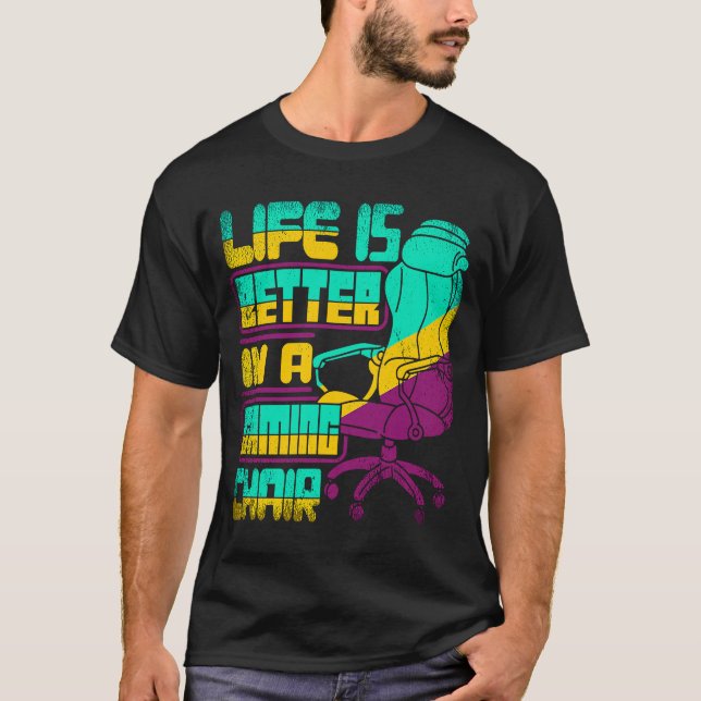 Camiseta En un jugador de videojuego de silla de juegos (Anverso)