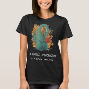 Camiseta En Un Mundo De Librerías, Sé Un Dragón De Libros