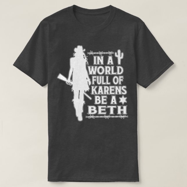 Camiseta En Un Mundo Lleno De Karens Sea Una Vendimia De Be (Diseño del anverso)