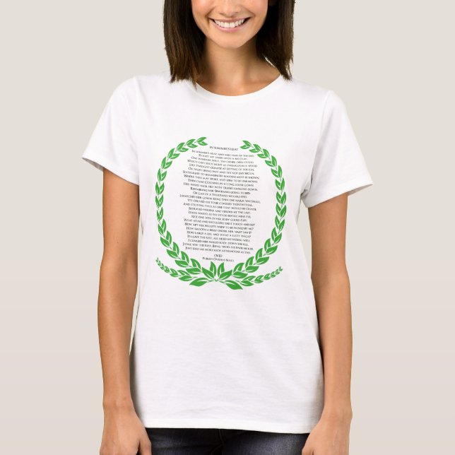 Camiseta En verano calienta versos del antiguo poeta romano (Anverso)
