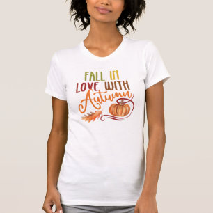 Camiseta Enamorada del té de otoño, mujeres de calabaza de 