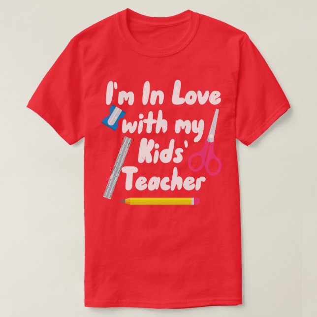 Camiseta Enamorado de mis hijos profesora de educación en c (Diseño del anverso)