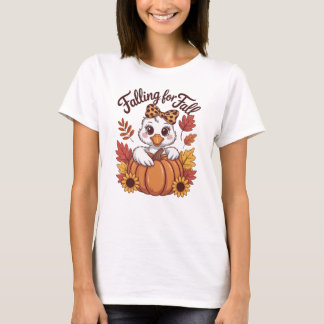 Camiseta Enamorándose De Otoño Pato Adorable