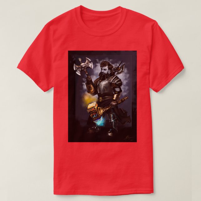 Camiseta Enano Paladin Stout y poderoso (Diseño del anverso)
