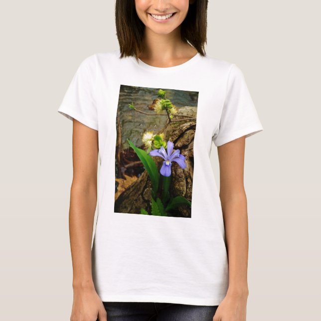 Camiseta Enanos enanos Iris flor azul morada blanca (Anverso)