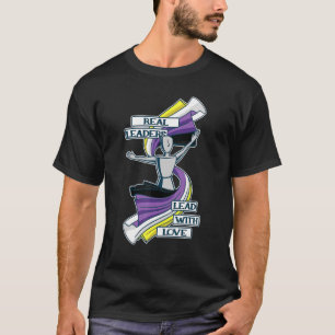 Camiseta Enby Genderqueer no binario Líderes de verdad lide
