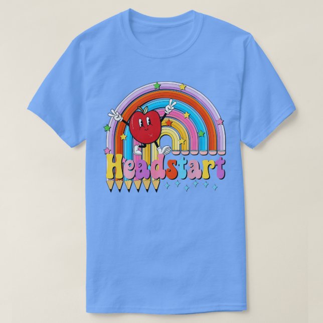 Camiseta Encabezamiento De La Cabeza Enseñanza Niños Retro  (Diseño del anverso)