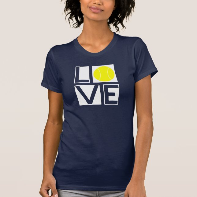 Camiseta encajonada del tenis del AMOR (Anverso)