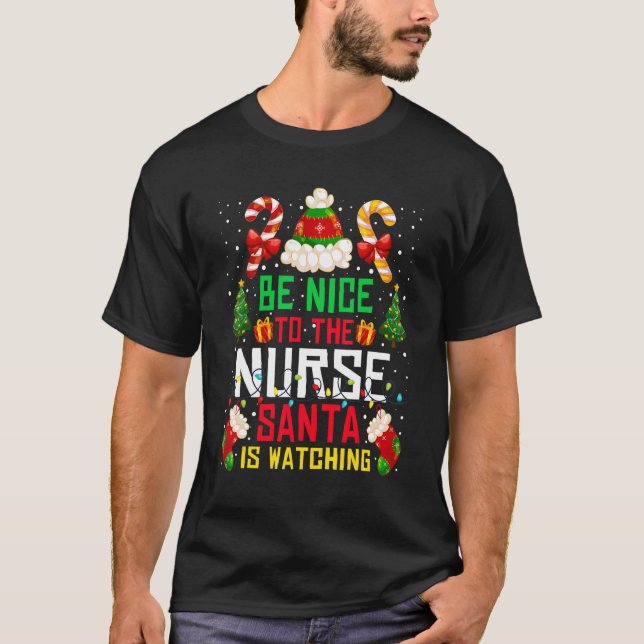 Camiseta Encantado De La Enfermera De Navidad Que Está Vien (Anverso)