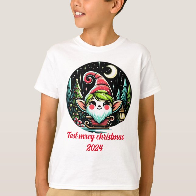 Camiseta "Encantado elfo de invierno en una travesía en Sle (Anverso)