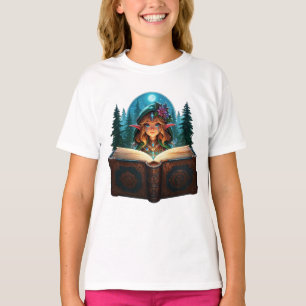 Camiseta "Encantado elfo forestal leyendo el Grimoire"