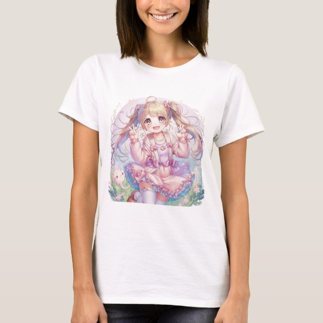 Camiseta "Encantador Chica de Anime (Anverso)