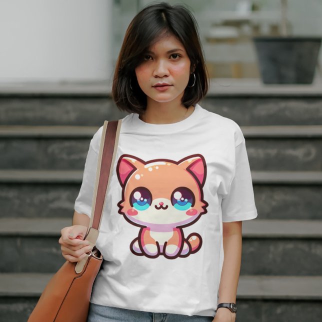Camiseta Encantador Gato Kawaii (Subido por el creador)