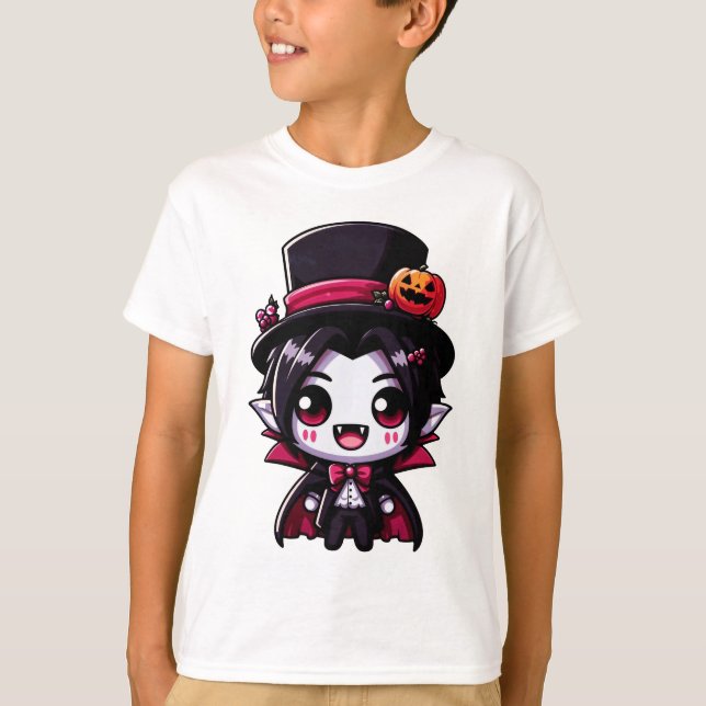 Camiseta "Encantador personaje de vampiro de Halloween" (Anverso)