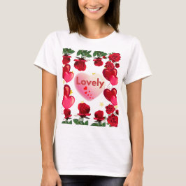 Camiseta Encantador Rosa romántico y grupo de globos cardía