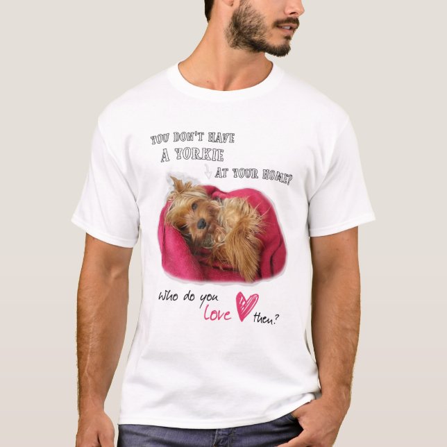 Camiseta Encantador Yorkie Yorkshire Cute Terrier Con Amor (Anverso)