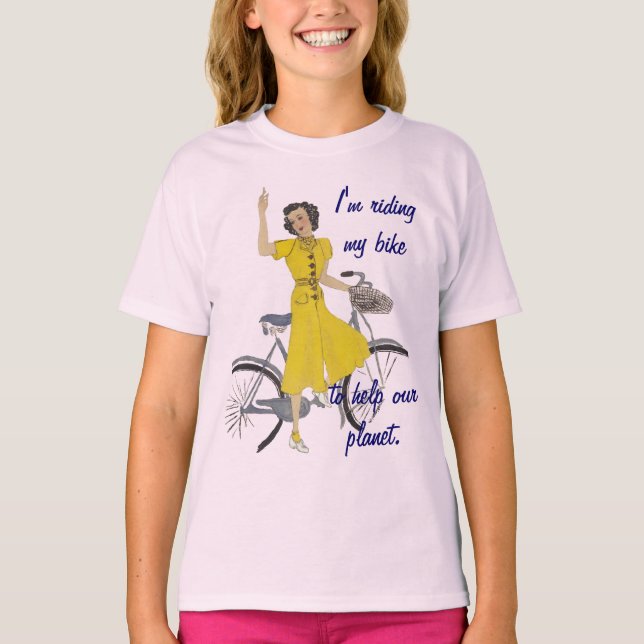 Camiseta encantadora dama de bicicleta (Anverso)