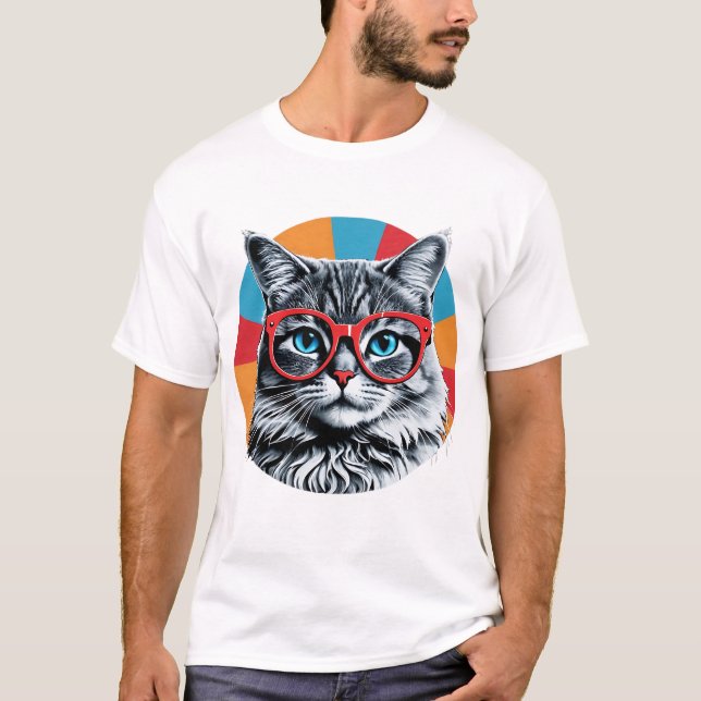 Camiseta encantadora de diseño de gatos - añade un (Anverso)
