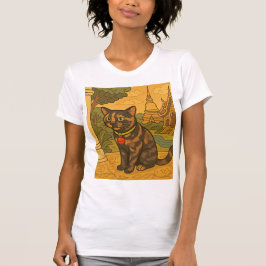 Camiseta encantadora del gato de Siam para mujeres