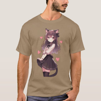 Camiseta Encantadora familia de chica anime Neko
