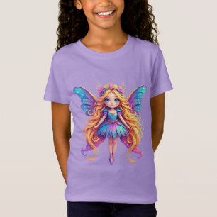 Camiseta Encantadora Hada de Fantasía con Alas Coloridas