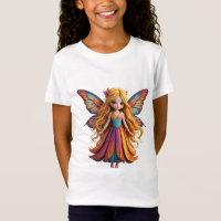 Encantadora Hada de Fantasía con Alas Coloridas