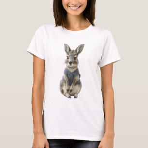 Camiseta Encantadora Mara Patagónica con Chaleco Tejido Azu