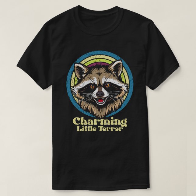 Camiseta Encantadora pequeña terrorífica Mapache Basura Clá (Diseño del anverso)