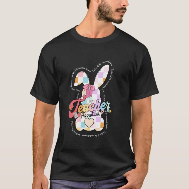 Camiseta Encantadora Profesora Asistente Conejo Pascua Coqu (Anverso)