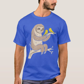 Camiseta Encantadora Sloth con pájaros en una amiga de la r