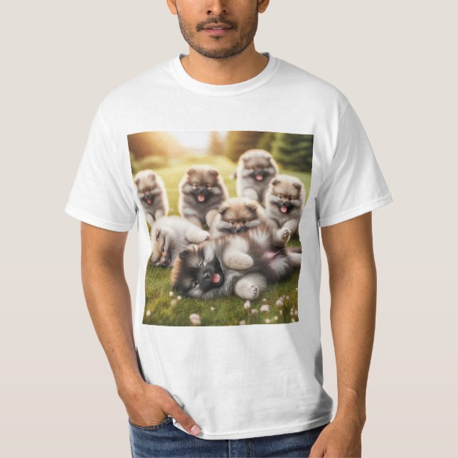 Camiseta Encantadores Cachorros Wolfspitz: Adorables y Jugu (Anverso)